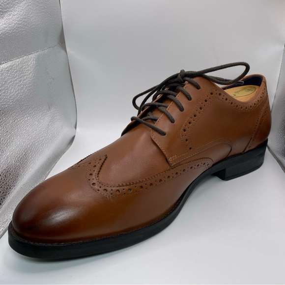 Cole Haan Grand+ Dress Wingtip Oxford Shoes Men’s 13 M British Tan C37330 EUC main image 16